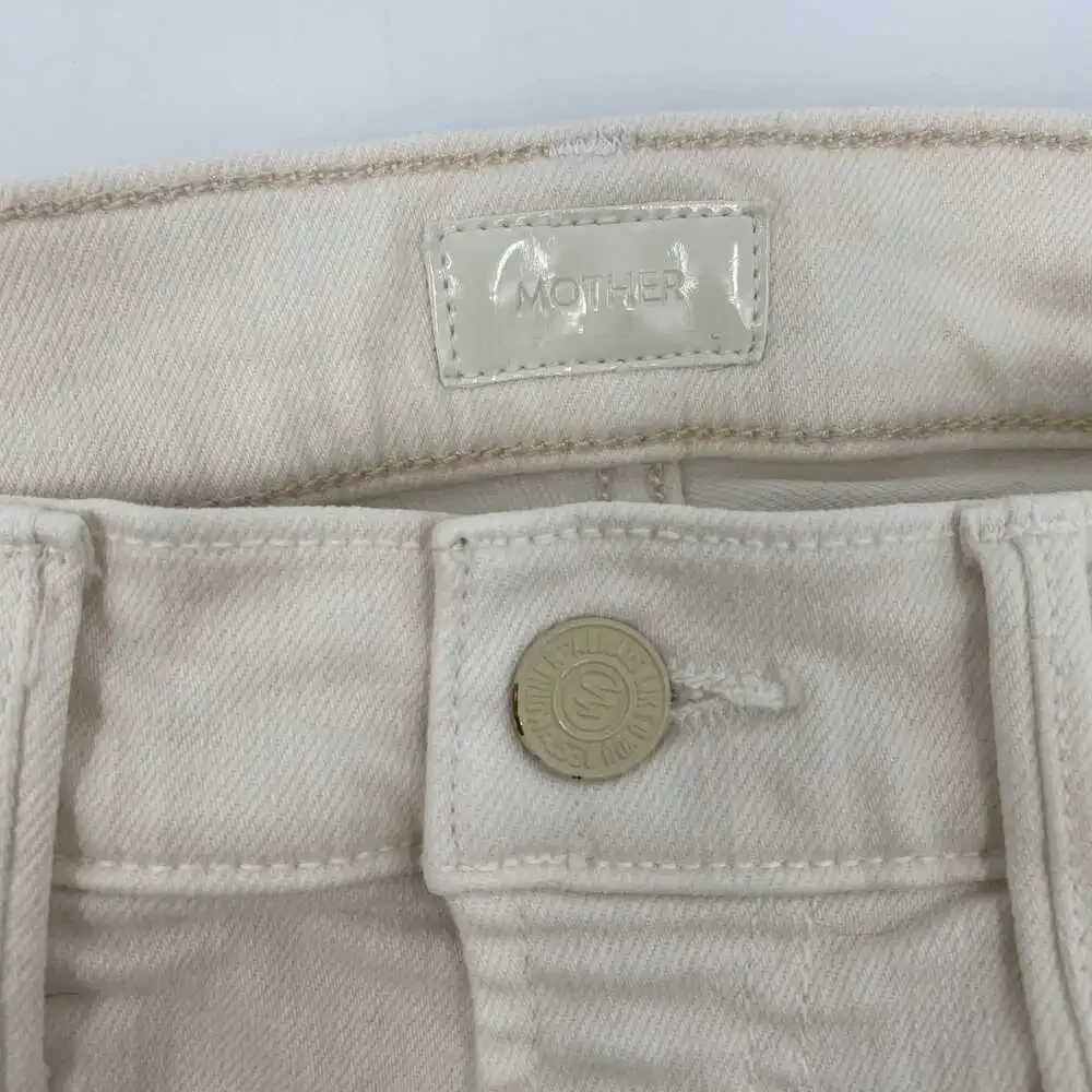 MOTHER Cream Insider Crop Step Fray Jeans | Women’s Regular 25 - Picture 3 of 11